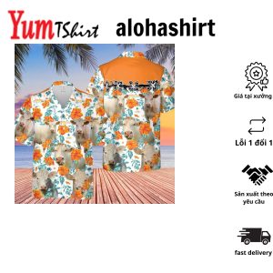 Charolais No Horn Hibiscus Floral 3D Hawaiian Shirt