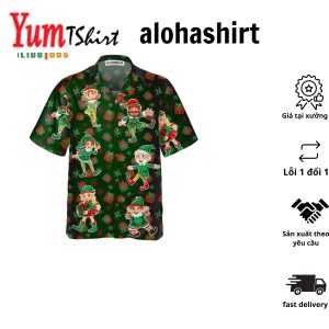 Christmas Elves On Blue Hawaiian Shirt Elf Christmas Shirt Best Xmas Gift Idea