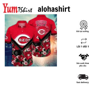 Cincinnati Reds MLB Hawaiian Shirt Campingtime Aloha Shirt
