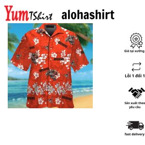 Cleveland Browns Short Sleeve Button Up Tropical Hawaiian Shirt VER027