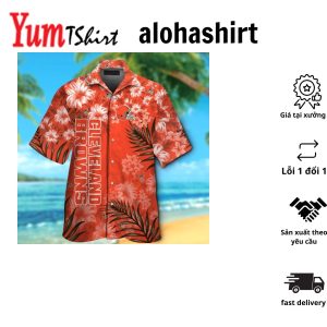 Cleveland Browns Short Sleeve Button Up Tropical Hawaiian Shirt VER030