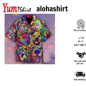 Colorful Abstract Pitbull Hawaiian Shirt Dog Hawaiian Shirt Perfect Gifts For Your Loved Ones