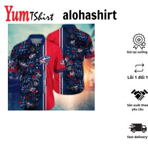 Columbus Blue Jackets NHL Hawaiian Shirt Custom Sea Breeze Aloha Shirt