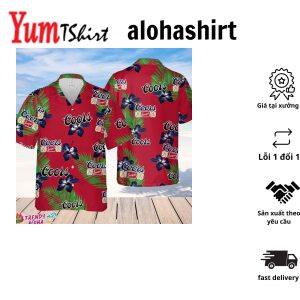 Coors Banquet Hawaiian Hibiscus Flower PatternTropical Beach Shirt Hawaiian Flower Shirt Hawaiian Beer Shirt