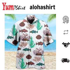 Coral Shell Beige Hawaiian Shirt 3D Coral Hawaiian Shirt For Summer Gifts