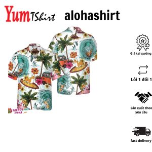 Corgi On The Beach Shirt For Men Hawaiian Shirt