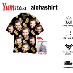 Custom Face Hawaiian Shirt All Over Print Leaves