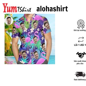 Custom Face Aloha Hawaiian Shirt Flamingo Rum Club Personalized Aloha Beach Shirt For Men