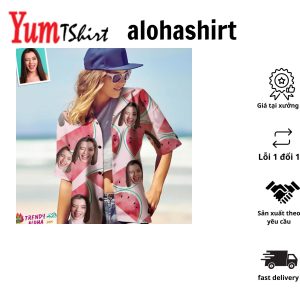 Custom Face Aloha Hawaiian Shirt Leaves And Flamingo Personalized Aloha Beach Shirt For Men