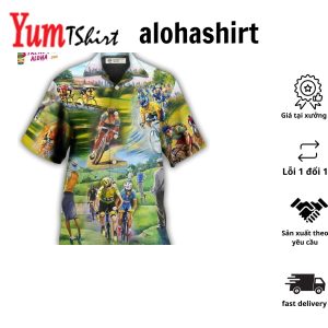 Cycling And Golf Lover Abstract Painting Hawaiian Shirt