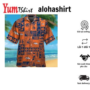 Denver Broncos Short Sleeve Button Up Tropical Hawaiian Shirt VER017