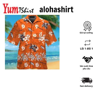 Denver Broncos Short Sleeve Button Up Tropical Hawaiian Shirt VER018
