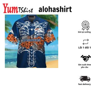 Denver Broncos Short Sleeve Button Up Tropical Hawaiian Shirt VER028