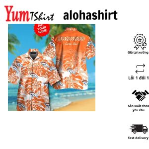 Denver Broncos Short Sleeve Button Up Tropical Hawaiian Shirt VER03
