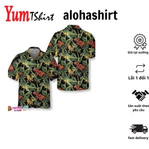 Dinosaur Tropical Leaves Cool Style Hawaiian Shirt