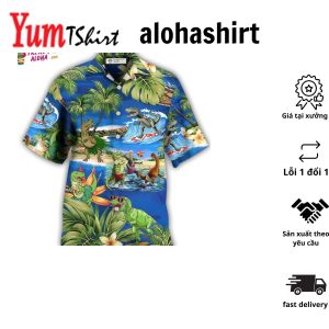 Dinosaur World Summer Colorful Style Hawaiian Shirt
