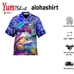 Dolphin Rainbow Jumping Into New World Hawaiian Shirt