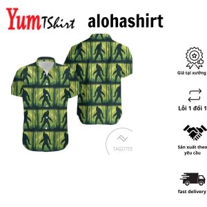 Festive Bigfoot Brings Christmas Joy on this Hawaiian Shirt