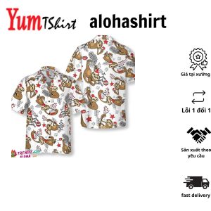 Funny Christmas Flamingo Hawaiian Shirt Christmas Tropical Shirt For Men Best Xmas Gift Idea