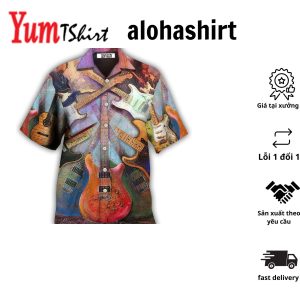 Guitar Abstract Colorful Lover Guitar Art Style Hawaiian Shirt