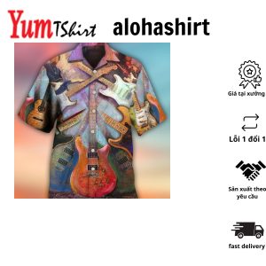 Guitar Abstract Colorful Lover Guitar Art Style Hawaiian Shirt