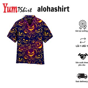 Halloween Scary Pumkin Ghost Aloha Hawaiian Shirts