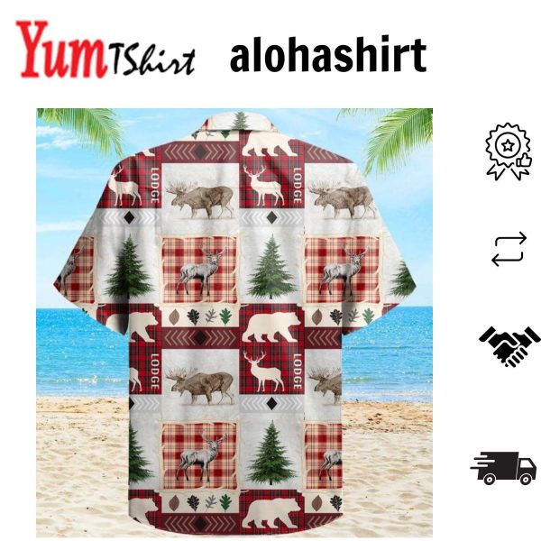 Hunting Bear Red Hawaiian Shirt 3D Bear Lover Hawaiian Shirt For Summer Gifts
