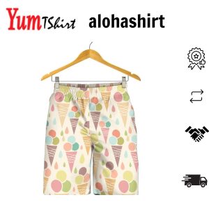 Ice Cream Color Style Aloha Hawaiian Beach Shorts