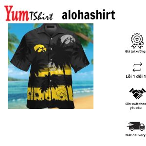 Iowa Hawkeyes Short Sleeve Button Up Tropical Hawaiian Shirt VER03