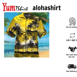 Iowa Hawkeyes Short Sleeve Button Up Tropical Hawaiian Shirt VER029