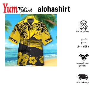 Iowa Hawkeyes Short Sleeve Button Up Tropical Hawaiian Shirt VER03
