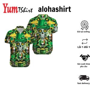 Irish Skull Saint Patricks Hawaiian Shirt St Patricks Day Shirt Cool St Patrick’s Day Gift