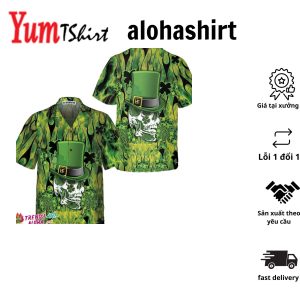 Irish Skull St Patrick’S Day Green Light Hawaiian Shirt