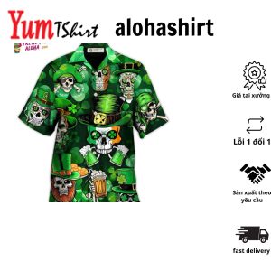 Irish Skull Saint Patricks Hawaiian Shirt St Patricks Day Shirt Cool St Patrick’s Day Gift