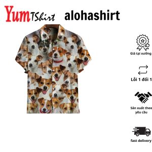 Jack Russell Terrier Hawaiian Shirt Dog Summer Leaves Hawaiian Shirt Unisex Print Aloha Short Sleeve Casual Shirt Summer Gifts