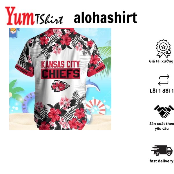Kansas City Chiefs Hawaiian Shirt Hibiscus Flowers Pattern Beach Gift For Him