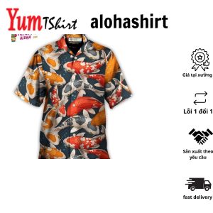 Koi Fish Swimming Colorful Crap Hawaiian Shirt