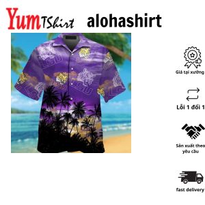 LSU Tigers Short Sleeve Button Up Tropical Hawaiian Shirt VER06