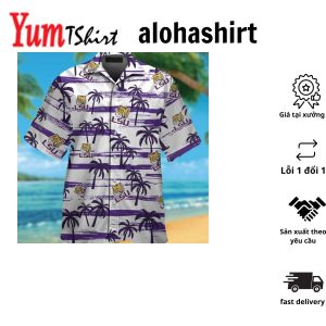 LSU Tigers Short Sleeve Button Up Tropical Hawaiian Shirt VER07