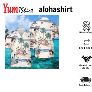 Lhasa Apso Summer Beach Hawaiian Shirt Dog Beach Short Sleeve Hawaiian Shirt