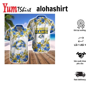 Los Angeles Rams Beach Vibes Hawaiian Shirt Shorts Fan Collection