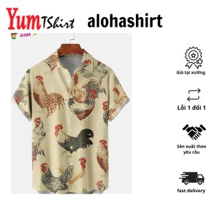 Men’s Mid Century Modern Geometric Print Aloha Shirt