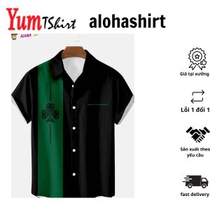 Men’s Stripe Print Short Sleeve Aloha Shirt