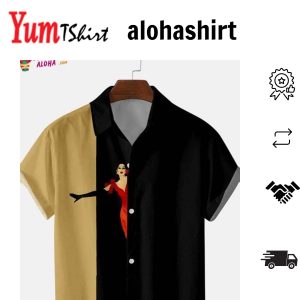 Men’s Vintage Geometric Print Casual Breathable Hawaiian Short Sleeve Aloha Shirt