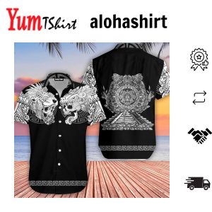 Mexico Aztec Skull Tattoo Hawaiian Shirt For