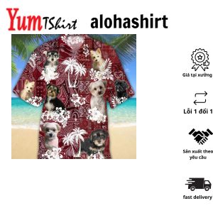 Morkie Hawaiian Shirt Dog Summer Leaves Hawaiian Shirt Unisex Print Aloha Short Sleeve Casual Shirt Summer Gifts