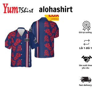 Nba Los Angeles Clippers Blue Red Hibiscus Flowers Hawaiian Shirt Aloha Shirt