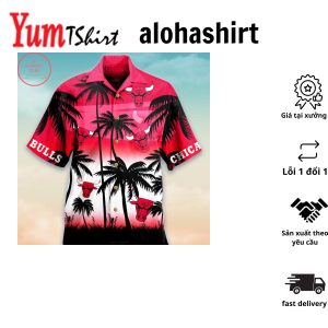 Nba Chicago Bulls Coconut Trees Sunrise Hawaiian Shirt Aloha Shirt