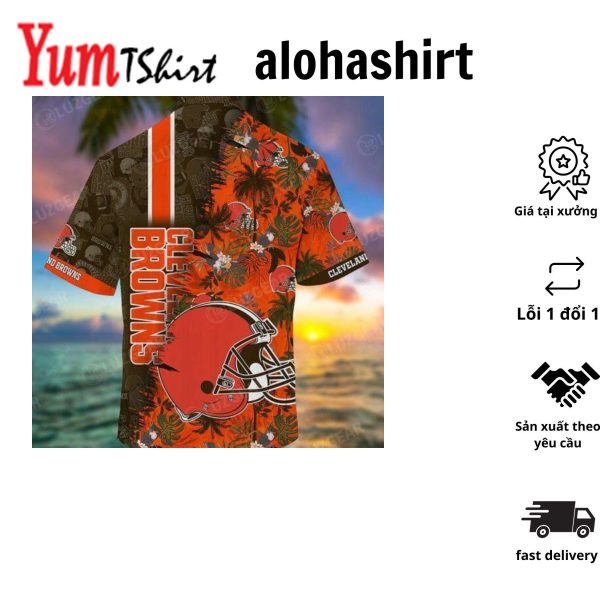 Nfl Cleveland Browns Punisher Skull Hawaiian Shirt Aloha Shirt