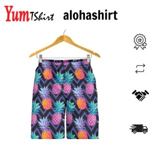Pineapples Pattern Striped Background For Men Women Kid Shorts